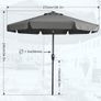 Valance Patio Umbrella for Outdoor Table Market -8 Ribs (2.7M, Dark Gray) Image 3