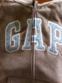 Gap ladies hoodie size S beige with light blue logo