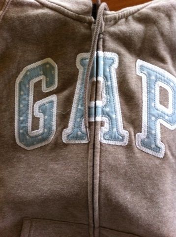 Gap ladies hoodie size S beige with light blue logo