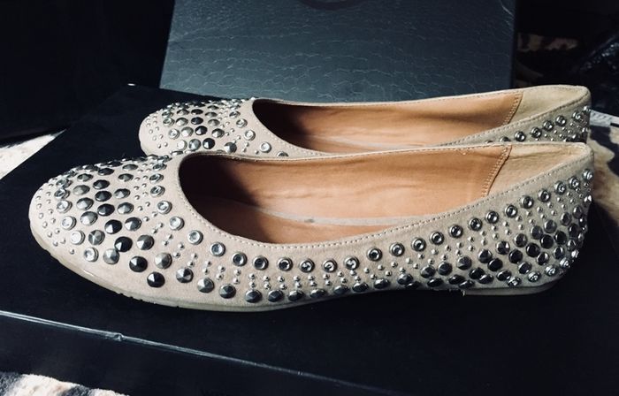 Primadonna Leather Studded Embellished Flat Ballerina Shoes Uk6 New