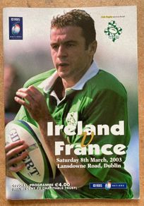 2003 Ireland v France - Six Nations Championship Programme