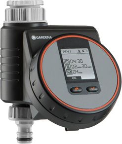 Flex irrigation controller for quick automatic irrigation for the terrace and balcony, easy to use, Water Now function, Color Black/Grey/Orange