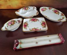REDUCED !! Royal Albert "Old Country Roses" Candles and Dishes