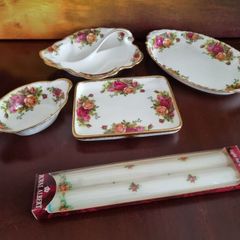 REDUCED !! Royal Albert "Old Country Roses" Candles and Dishes