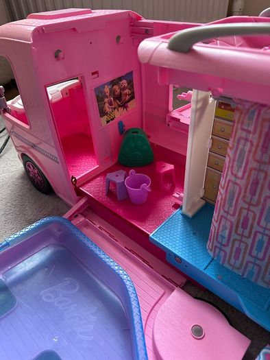 Barbie Dream Camper Van PlaySet Pool Water Slide Doll Caravan Gift Set