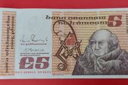 Irish 1993  "Scotus"  Five pound banknote in A/ UNCIRCLULATED condition