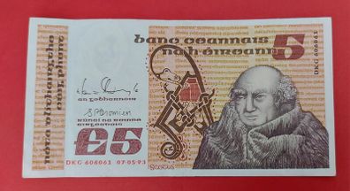 Irish 1993  "Scotus"  Five pound banknote in A/ UNCIRCLULATED condition