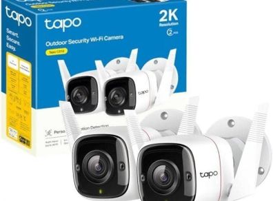 Tapo 2K Outdoor Security Camera, Motion Detection, IP66 Weatherproof, Built-in Siren, 2-way Audio, 3MP, Night