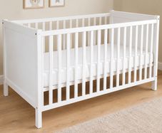 Large White Sundvik Baby Cot + 2 Mattresses
