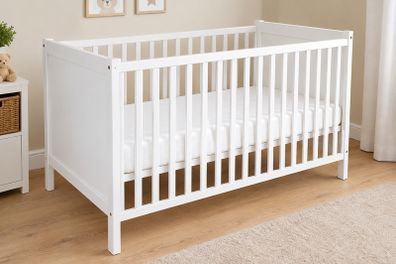 Large White Sundvik Baby Cot + 2 Mattresses