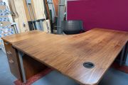 office desks Dark wood 2 with Pedastels