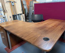 office desks Dark wood 2 with Pedastels