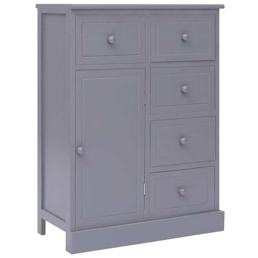 Sideboard with 10 Drawers Grey 113x30x79 cm Wood