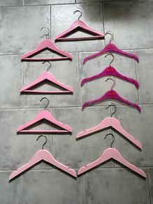 Selection of pink hangers for children
