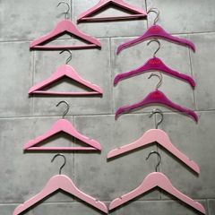 Selection of pink hangers for children