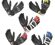 MZB RaceTech Short Motorcycle Cowhide Leather Gloves with Aramid Protection