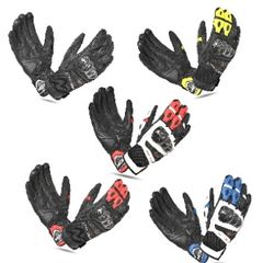 MZB RaceTech Short Motorcycle Cowhide Leather Gloves with Aramid Protection