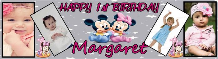Personalised Minnie Mouse Birthday Party banner