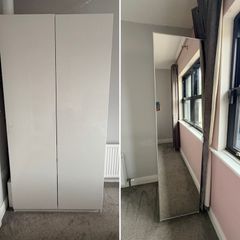 Great condition white 3 door wardrobe with mirror
