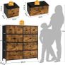 Chest of Drawers, Bedroom Furniture with 10 Large Drawers,Wooden Top & Metal Frame,Storage Drawers for Closet, Living Room, Hallway, Rustic Brown Image 3