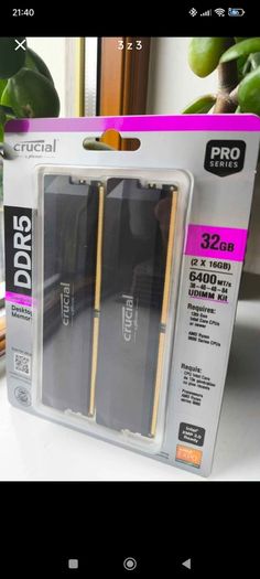 Brand New Pc Ram Crucial Pro 32gb 2x16gb Ddr5 6400mhz Xmp Expo