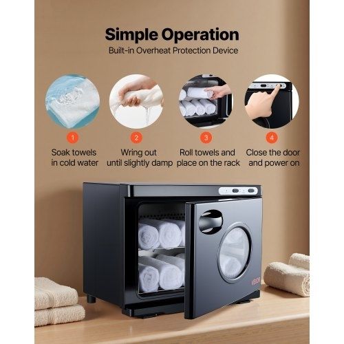Hot Towel Warmer, 23L Large Towel Warmer Cabinet with See Through Window, Clip & Stainless Steel Racks, Holds up 36 Towels, All-Round Heating Cabinet for Spa, Barber, Manicures, Massage, Salon