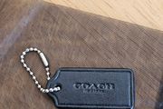 Coach Small Black/Brown Leather Bag Tag / / NEW