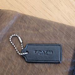 Coach Small Black/Brown Leather Bag Tag / / NEW