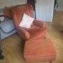 Orange Arm Chair 9 months old barely haes Image 2