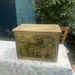 Vintage Brass Log Box