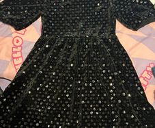 Girls black sequins dress 31-33IN