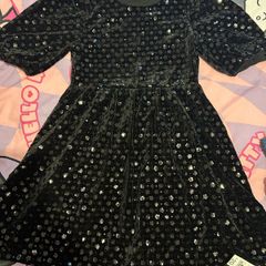 Girls black sequins dress 31-33IN