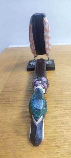 Wooden Hand Carved Hand Painted Duck Clothes Brush