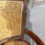 Antique French set of 2 Solid Walnut Louis XVI Armchairs cane work on seat and backrest Image 2