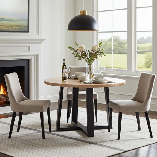 FLEXI 170 Extendable Round Dining Table Laminated