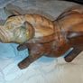 Hardwood Handcarved Pig Image 2