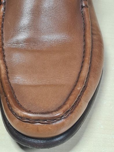 mens BARKER TORQUAY slip on shoes Brown Burnished Calf Size UK 7.5 EU 41.5 moccasin boat shoes