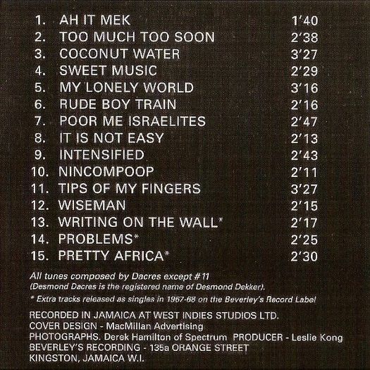 Desmond Dekker And The Aces "festival Champs" - Intensified   CD