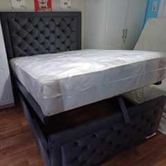 New Bed with Gaslift Ottoman Storage-Mattress