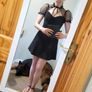 Mesh Puff Sleeve Short miniblack Dress M (S) NEW Image 5