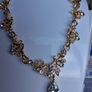 Elegant Gold Delicate Floral & Leaf Filigree Necklace Image 2