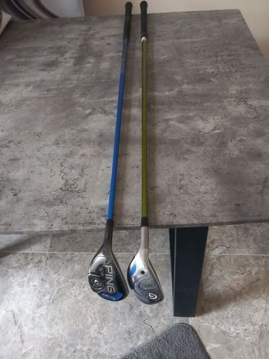 Two ping golf woods. Left handed clubs.