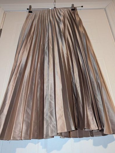 stunning Metallic pleated midi skirt from Zara