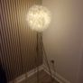 Silver lamp stand with feather shade Image 2