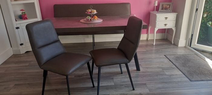 kitchen table and chairs and bench