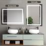 Smart Illuminated Wall Mirror for Bathroom, 70x50cm Anti Fog LED Mirror Image 4