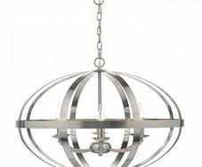 Large Satin Chrome Pendant Light 75cm D x 55cm H