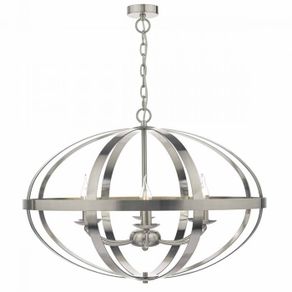 Large Satin Chrome Pendant Light 75cm D x 55cm H