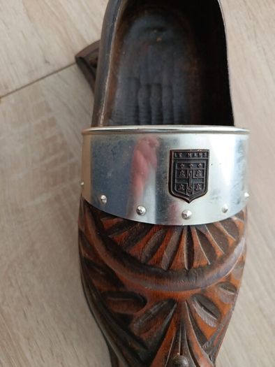 Vintage Hand-Carved Wooden Clog Wall Barometer