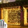 300 LED Curtain Lights, USB Window Lights, 3m x 3m 8 Modes Remote Control Fairy Light Waterproof LED Copper String Lights for Outdoor Indoor Wedding Party Garden Bedroom Decoration, Cool White (FREE SHIPPING) Image 9